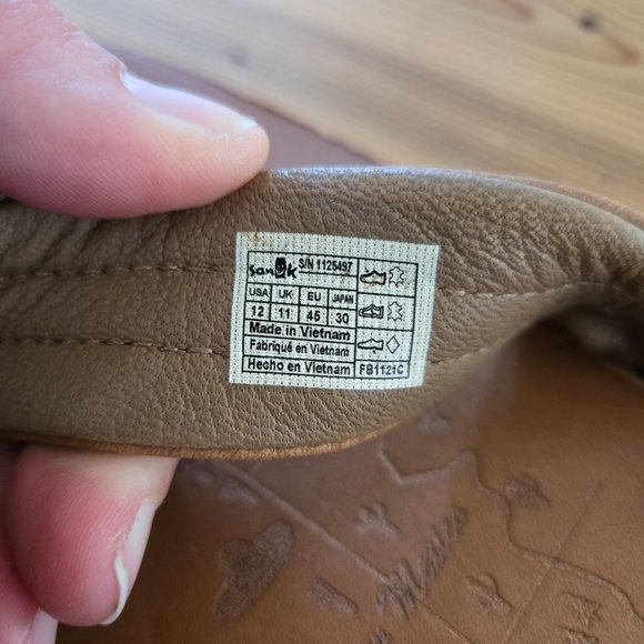 Sanuk Tow’d Up Airstream Brown Leather Flip-Flops - Picture 6 of 7